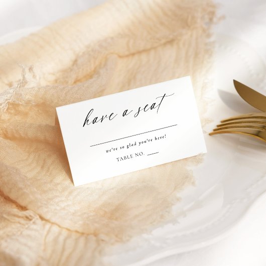 Modern Elegant Script Place Card Tafelnummer