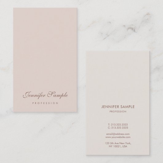 Modern Elegant Script Professional Eenvoudige Sjab Visitekaartje (Voorkant / Achterkant)