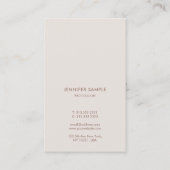 Modern Elegant Script Professional Eenvoudige Sjab Visitekaartje (Achterkant)