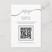 Modern Elegant Script QR Code Bruiloft RSVP Kaart (Voorkant)
