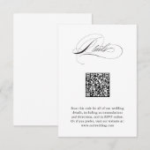 Modern Elegant Script QR Code Trouwdetails Informatiekaartje (Voorkant / Achterkant)