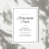 Modern Elegant Script Retirement Party  Kaart