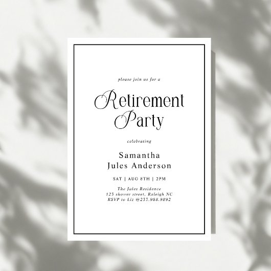Modern Elegant Script Retirement Party  Kaart