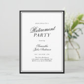 Modern Elegant Script Retirement Party  Kaart (Staand voorkant)