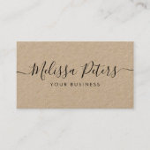 Modern Elegant Script Rustic Kraft Visitekaartje (Voorkant)