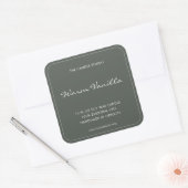 Modern Elegant Script Sage Groene Verpakkingskaars Vierkante Sticker (Envelop)