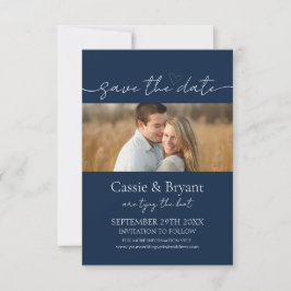 Modern Elegant Script Save the Date Monogram