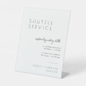 Modern Elegant Script Shuttle Service Trouwbord Reclamebord Met Voetstuk (Voorkant)