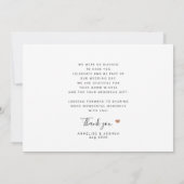 Modern elegant script terracotta foto bruiloft bedankkaart (Achterkant)