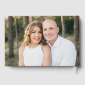 Modern Elegant Script Terracotta Photo Wedding Gastenboek (Achterkant)