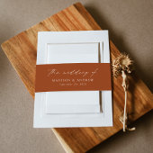 Modern Elegant Script Terracotta Wedding Uitnodigingen Wikkel