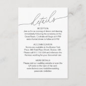 Modern Elegant Script Trouwdetails QR-code Informatiekaartje (Voorkant)