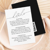 Modern Elegant Script Trouwdetails QR-code Informatiekaartje