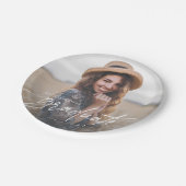 Modern Elegant Script Typografie Afstuderen Foto Papieren Bordje (Gekanteld)