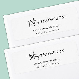 Modern Elegant Script & Typografie Monogram Etiket