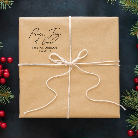 Modern elegant script vakantie gepersonaliseerd zelfinktende stempel