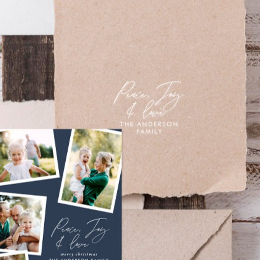 Modern elegant script vakantie gepersonaliseerd zelfinktende stempel