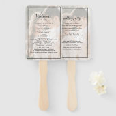Modern Elegant Script Vellum Photo Wedding Program Handwaaier (Voorkant en achterkant)