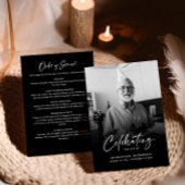 Modern Elegant Script Viering van het leven begraf Programma