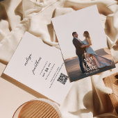 Modern Elegant Script Volledige Foto QR code Bruil Save The Date