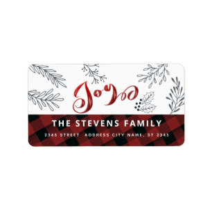 Modern elegant script vreugde winter botanische kl etiket