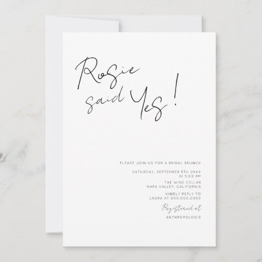 Modern Elegant Script-Vrijgezellenfeest Kaart (Voorkant)