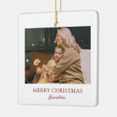 Modern Elegant Script Vrolijk Kerstfeest Oma Keramisch Ornament (Links)