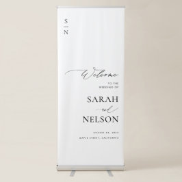 Modern Elegant Script Weddenschap Welkom Roll-up Banner