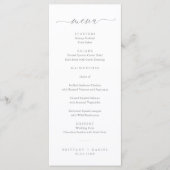 Modern Elegant Script Wedding Menu (Voorkant)