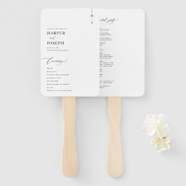 Modern Elegant Script Wedding Program Fans Handwaaier