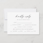 Modern Elegant Script Wedding RSVP Kaart (Voorkant)