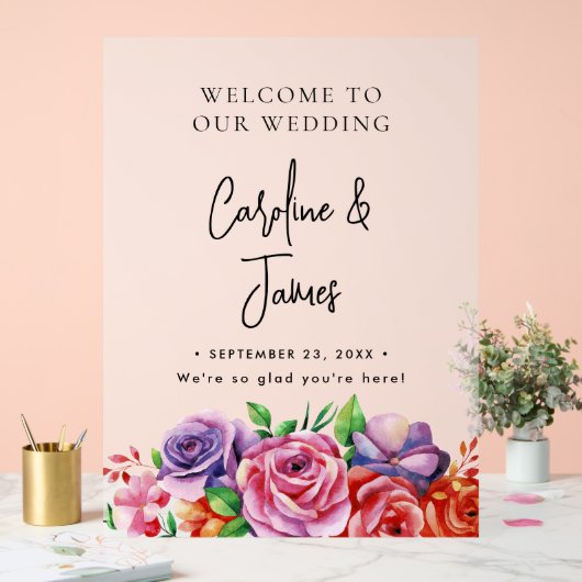 Modern Elegant Script Wedding Welcome  (Mariage)