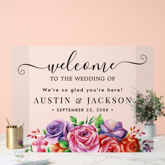 Modern Elegant Script Wedding Welcome (Mariage)