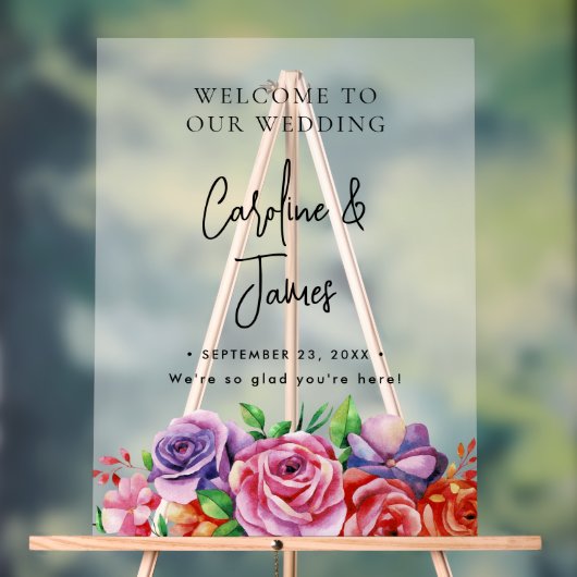 Modern Elegant Script Wedding Welcome  Acryl Bord (Neutraal)