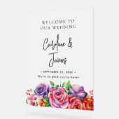 Modern Elegant Script Wedding Welcome  Acryl Bord (Hoek)