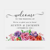 Modern Elegant Script Wedding Welcome  Acryl Bord (Voorkant)