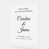 Modern Elegant Script Wedding Welcome  Acrylic Sig (Angle)