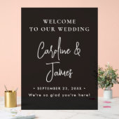 Modern Elegant Script Wedding Welcome  Acrylic Sig (Mariage)