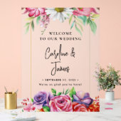 Modern Elegant Script Wedding Welcome  Acrylic Sig (Mariage)