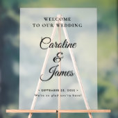 Modern Elegant Script Wedding Welcome  Acrylic Sig Acryl Bord (Neutraal)