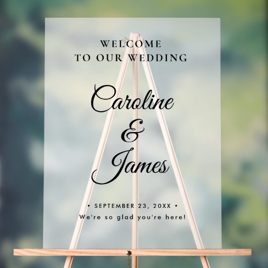 Modern Elegant Script Wedding Welcome  Acrylic Sig Acryl Bord (Neutraal)