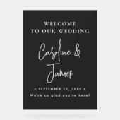 Modern Elegant Script Wedding Welcome  Acrylic Sig Acryl Bord (Voorkant)