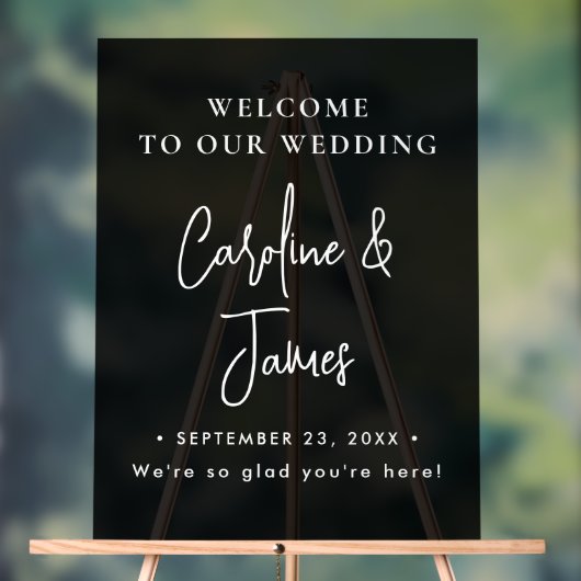 Modern Elegant Script Wedding Welcome  Acrylic Sig Acryl Bord (Neutraal)