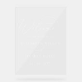 Modern Elegant Script Weduwen Welkomstteken Acryl Bord (Voorkant)