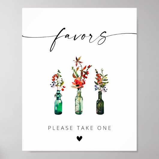 Modern Elegant Script Wildbloemen bevorderen Poster (Voorkant)