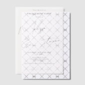 Modern Elegant Script Zwart Wit Verloving Vellum Uitnodigingen (Offset (Uitnodiging))