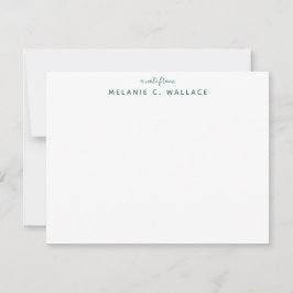 Modern Elegant Seafoam Persoonlijke Stationery Notitiekaartje