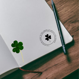 Modern Elegant Shamrock Custom Library Boek Rubberstempel