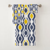 Modern, elegant, siervisblauw, geel wit bad handdoek (Insitu)