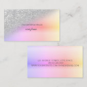 Modern Elegant Silver Glitter Bokeh Ombre Visitekaartje (Voorkant / Achterkant)